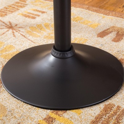 Sleek Transitional Black Wood and Metal Adjustable Counter Height Bar Table