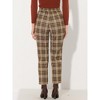 INSPIRE CHIC Women's Vintage Tartan Plaid Elastic Waist Straight Long Trousers - 4 of 4