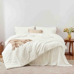 BAGOKIE 7 Pieces Seersucker California Bed in a Bag Comforter Set - 1 of 4