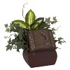 Nearly Natural African Violet, Dieffenbachia & Ivy w/Chest Silk Plant - image 3 of 3