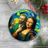 Mona Lisa And Vincent Van Gogh Starry Night Date Selfie Ceramic Ornament, Famous Art Decor And Souvenir| OrnamentallyYou - 4 of 4