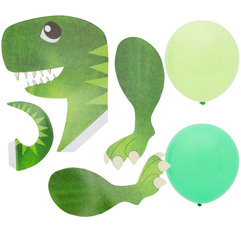 36 Pack Latex Dinosaur Balloons for Birthday Party Decorations, Party Supplies (Green, 12 In), 3 of 6