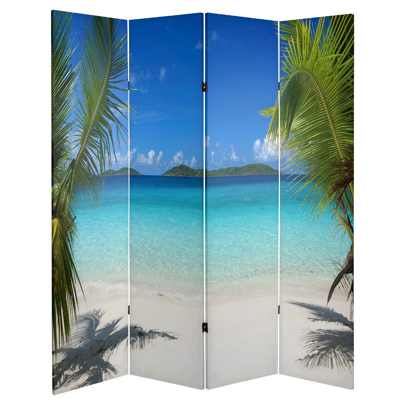 Ocean Scene Double Sided Room Divider - Oriental Furniture, 3 of 6