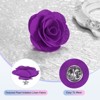 Unique Bargains Silk Alloy Created Camellia Flower Lapel Pin for Men Suit 2 x 1.3 inch 16 Pcs - 2 of 4
