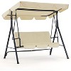 Anybear Beige 3-Person Outdoor Swing with Iron Frame - 4 of 4