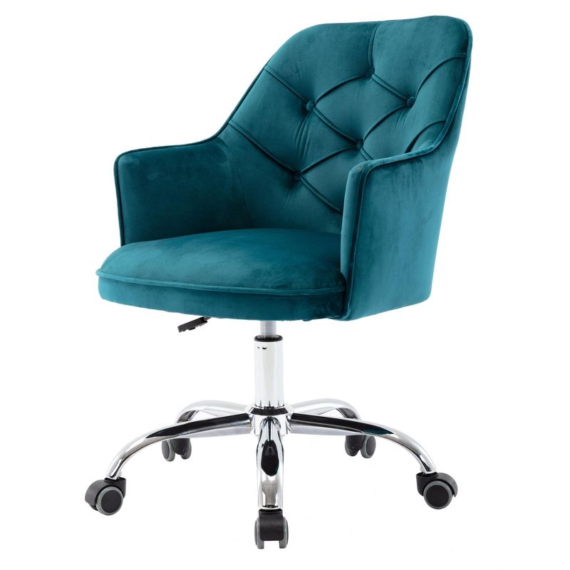 Modern Velvet Home Office Swivel Shell Chair-ModernLuxe, 4 of 15