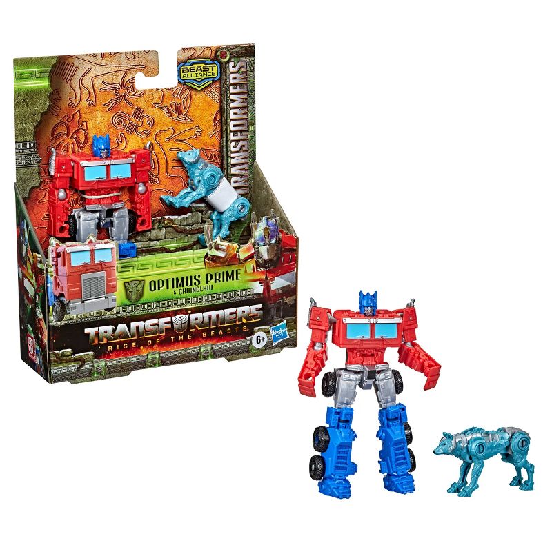 Transformers Rise of the Beasts Optimus Prime and Chainclaw Action Figures, 4 of 12
