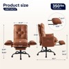 Bestier Office Chair with Footrest and Flip-Up Arms, Ergonomic High Back Criss Cross Chair with Side Pockets, Leather Cross Legged Chair with Wheels - 3 of 4
