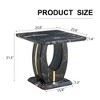 UPHA Modern Minimalist Marble-Patterned MDF Square Coffee Table - 2 of 4
