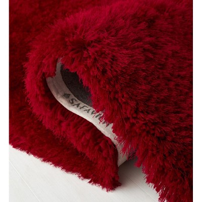 Luxurious Red 8' x 10' Hand-Tufted Shag Area Rug