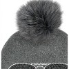 Women's Wo's Crystal Aviator Knit Hat With Real Fox Pom - Mitchie's Matchings - 3 of 3