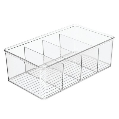 mDesign Plastic Office Storage Organizer Bin Box - 4 Pack, Clear