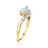 Ross-Simons 0.30 Carat Aquamarine Curved Ring With Lab-Grown Diamonds in 18kt Gold Over Sterling - 3 of 4