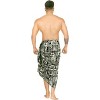 LA LEELA Men's Beach Cover Up Swim Sarong Wraps One Size Ebony Tropical - 3 of 4