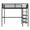 Whisen Morden Design Metal Loft Bed with 4-Tier Shelves and Storage - 4 of 4
