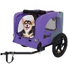 Munora 23.62" L x 17.71" W Heavy Duty Collapsible Pet Bike Trailer with 16" All-Terrain Wheels & Universal Hitch - Foldable Dog/Cargo Carrier, Purple - 2 of 4