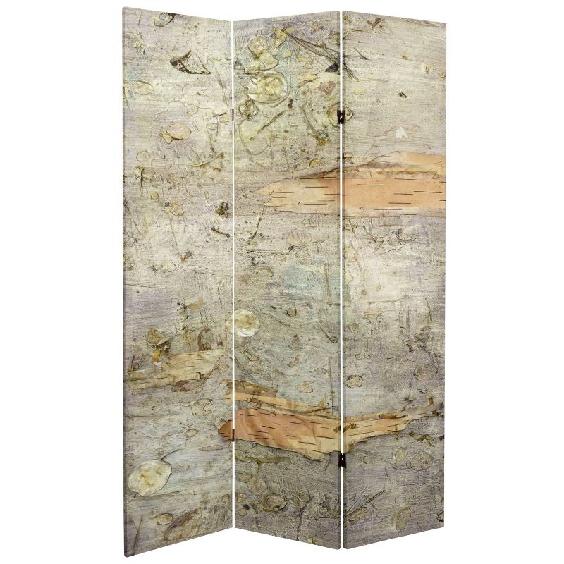 6&#34; Double Sided Pale Forest Canvas Room Divider Gray - Oriental Furniture, 1 of 5