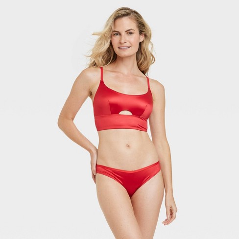 Women's Satin Cheeky Underwear - Auden™ Red S