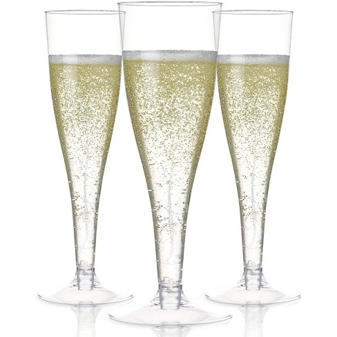 Prestee Clear Disposable Champagne Flutes - 100 Pieces : Target