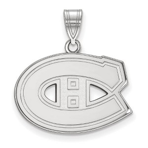 Black Bow Jewelry 14k White Gold Montreal Canadiens NHL Medium Pendant - 1 of 3