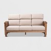 Charlotte Fabric Upholstered Wood 3 Seater Sofa Taupe/Brown - Baxton Studio: Elegant Mission Style Design, Foam-Padded - 2 of 4