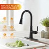 WOWOW 16.7 in. 3-Mode Single Handle Pull Down Sprayer Kitchen Faucet with 360° Spout Swivel - 2 of 4