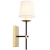 Elegant Lighting Eclipse 1 light Brass and Black and White shade wall sconce - 3 of 4