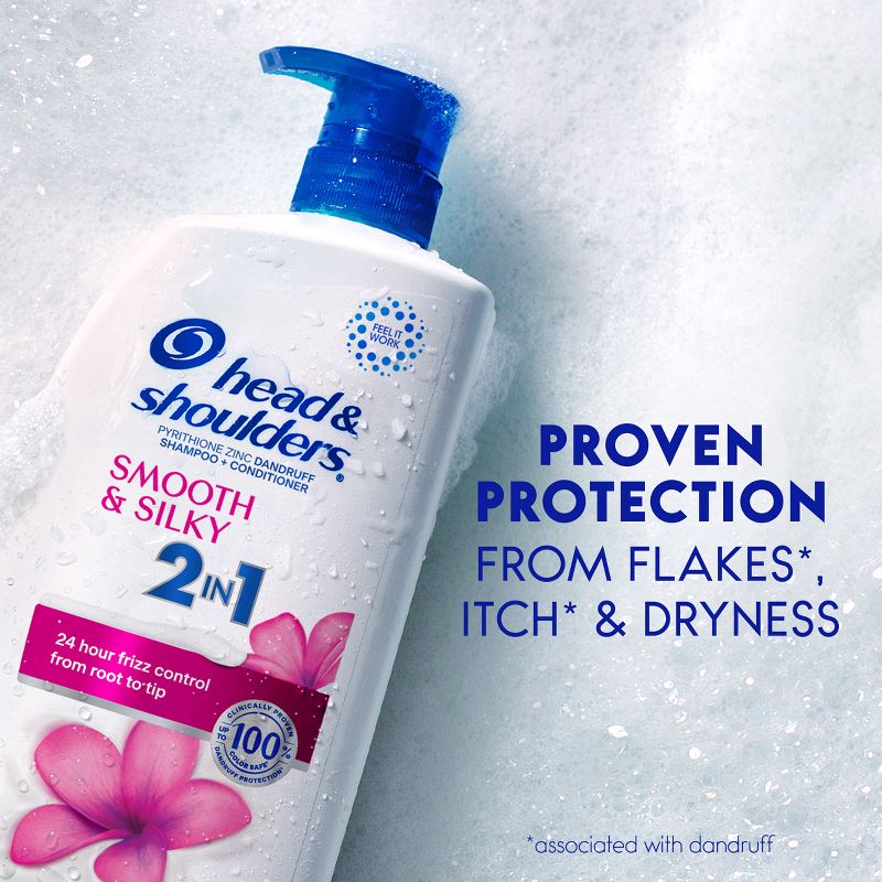 Head & Shoulders Smooth & Silky 2-in-1 Anti Dandruff Shampoo & Conditioner for Dry Scalp, 6 of 16