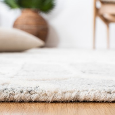 Ivory Hand-Tufted Wool Square Area Rug, 6' x 6'
