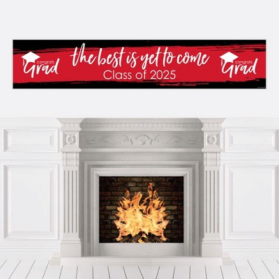Big Dot of Happiness Red 2025 Graduation Party Decorations Party Banner