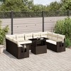 vidaXL 10 Piece Patio Sofa Set with Cushions Brown and Cream Poly Rattan - Without Storage - 2 of 4