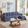 TiramisuBest 10 in 1 Convertible Sectional Sofa L Shape Corduroy Floor Sleeper Side Pocket 6 Pillows Modular DIY Small Space - 4 of 4