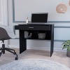 Vynxaria Black Storage Desk - Roomy Top Surface, Sizable Drawer, Additional Shelf - 3 of 4