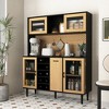 59'' Kitchen Pantry Cabinet, Kitchen Hutch with Microwave Stand, Coffee Bar Cabinet, Freestanding Food Pantry Cabinet for Kitchen Living Room - 3 of 4