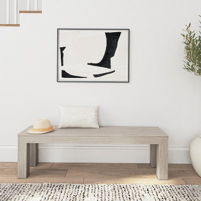 Seashell Wirebrush Solid Wood Dining Bench, 60 Inch
