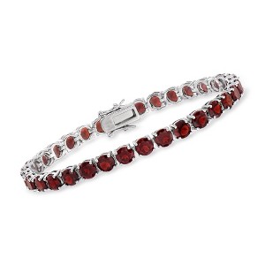 Ross-Simons 19.20-22.00 ct. t.w. Garnet Tennis Bracelet in Sterling Silver - 1 of 4