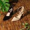 Allegra K Women's Pointed Toe Buckle Cross Strap Chunky Heels Pumps - 2 of 4