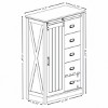 FURNIinspire Dressers 5 Drawers Tall Dresser with Sliding Door Farmhouse Modern Closet Storage Organizer for Bedroom, Brown, 15.75"*31.5"*47.64" - 3 of 4