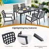 2-Piece Cast Aluminum Outdoor Dining Chairs with Lattice Back & Sunbrella Fabric Cushions,Weather-Resistant Patio Seating Set-The Pop Home - 3 of 4