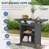 Hyleory Outdoor HDPE Bar Table with Storage Shelves and Glass Holder – Weather-Resistant Patio Entertainment Station - 4 of 4