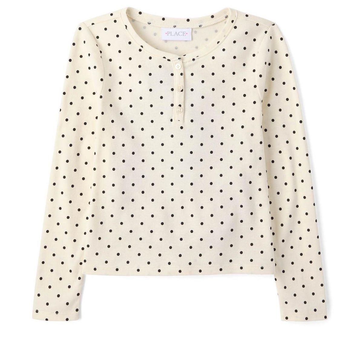 The Children's Place Girls Long Sleeve Print Ribbed Henley Top - thumbnail 7
