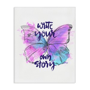 Stupell Industries Write Your Story Butterfly Canvas Art, 16" x 20" - 1 of 4