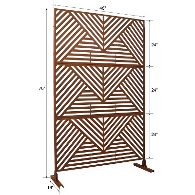 Vynxaria 76" Metal Privacy Screen - Freestanding Decorative Divider for Indoor & Outdoor Use