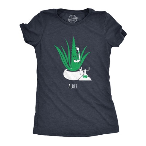 Womens Aloe Phone Call T Shirt Funny Sarcastic Plant Greeting Graphic Novelty Tee For Ladies - Crazy Dog Women's T Shirt - image 1 of 4