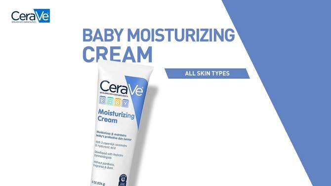 CeraVe Baby Body Gentle Moisturizing Body Cream Fragrance-Free - 5oz, 2 of 20, play video