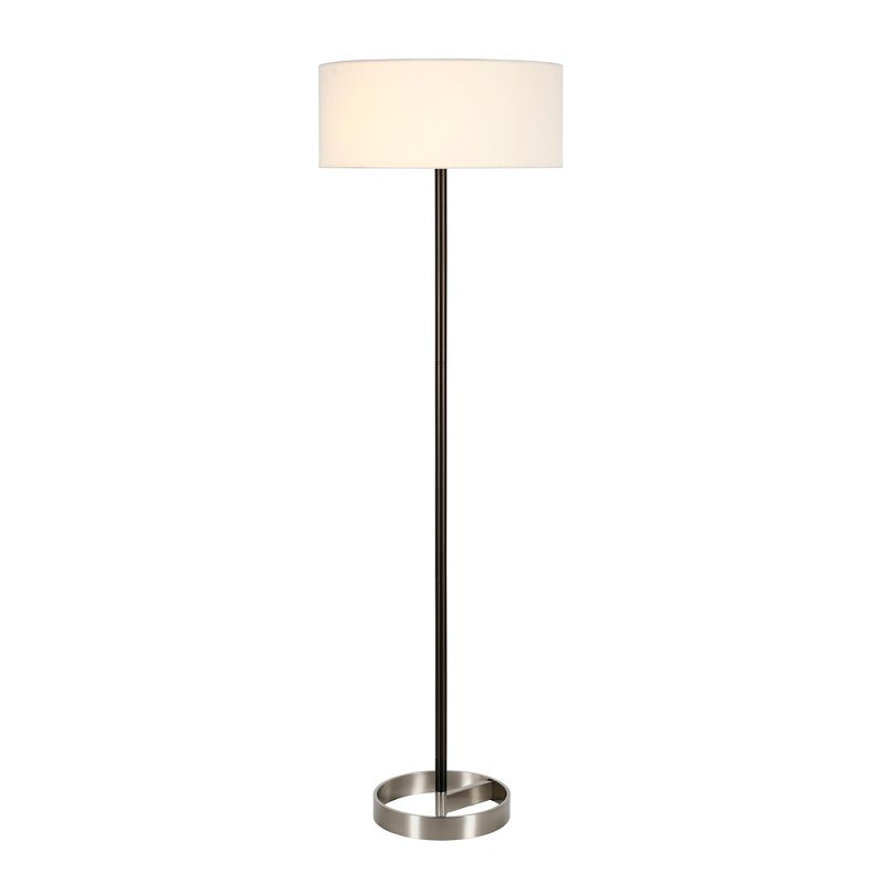 Hampton & Thyme Two-Tone Floor Lamp with Drum Fabric Shade , 4 of 9
