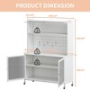 VYNXARIA Kitchen Pantry Cabinet, Tall Storage Cabinet with Glass Doors,Adjustable Shelves, Cabinet Cupboard for Living Room, Dining Room,White - 4 of 4