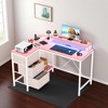 CuisinSmart 43In L Shaped Computer Desk, 3-Drawer Gaming Desk with Storage Shelves and Monitor Stand, Reversible Home Office Desk - 2 of 4
