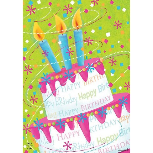 Birthday Cake Celebration Garden Flag Happy Birthday 18