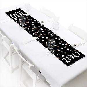 Big Dot of Happiness Adult 100th Birthday - Gold - Petite Birthday Party Paper Table Runner - 12 x 60 inches - 1 of 4